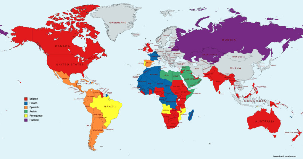 外国語で世界地図を塗り絵〜マルチリンガルがサバイバルできる国や地域